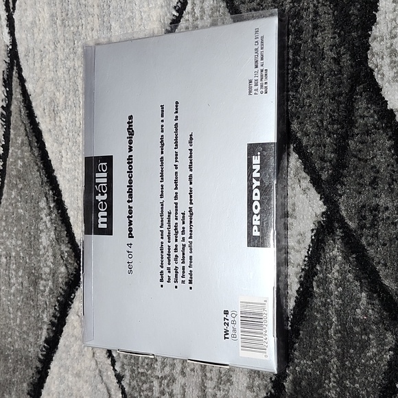 METALLA PEWTER DECORATIVE BAR-B-Q  SET-OF-4 TABLECLOTH WEIGHT CLIPS - Picture 4 of 11